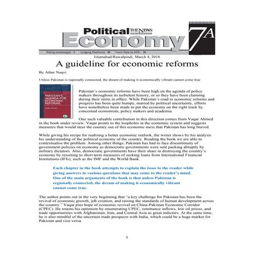 A guideline for economic reforms in Pakistan | PDF