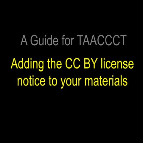 A guide to adding the CC BY license notice