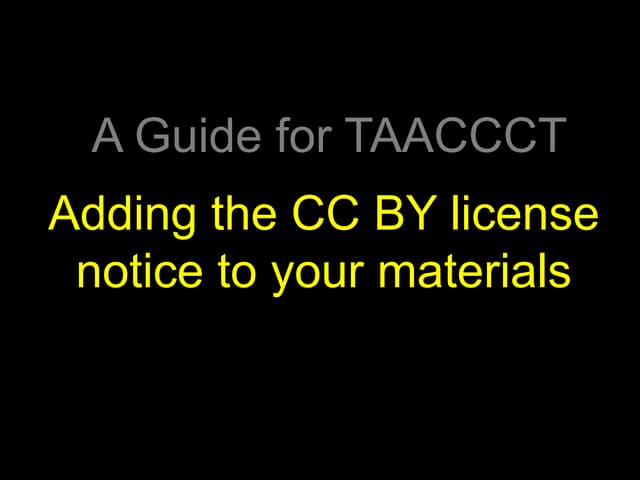 A guide to adding the CC BY license notice