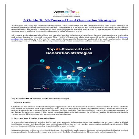A Guide to AI-powered Lead Generation Strategies