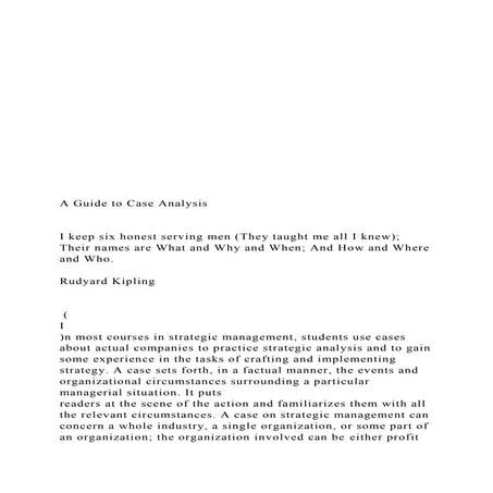 A Guide to Case AnalysisI keep six h.docx