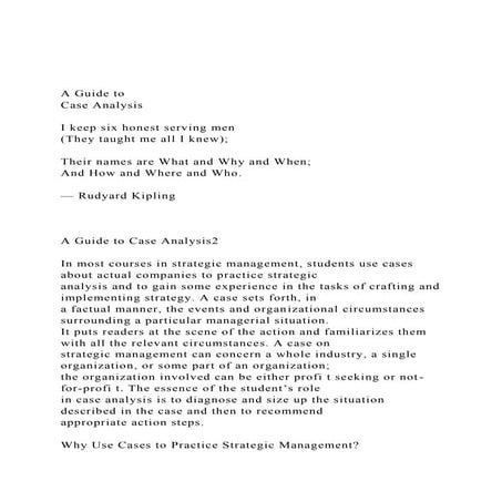 A Guide to Case AnalysisI keep six honest serving men(.docx