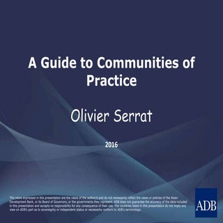 A Guide to Communities of Practice