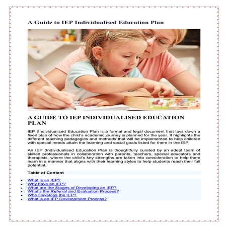 individualized learning plan for students with special needs | DOCX