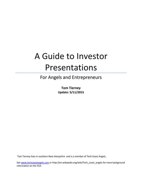 Guide To Pitching | PDF | Stocks and Bonds | Personal Investing