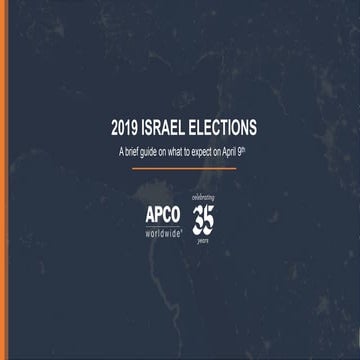 A guide to Israel's April 9, 2019 Elections