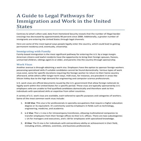 A Guide to Legal Pathways for Immigration and Work in the United States.docx