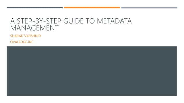 A Step-by-Step Guide to Metadata Management