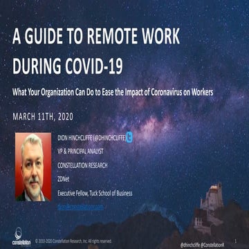 A Guide to Remote Work during COVID-19 | Constellation Research by Dion Hinchcliffe