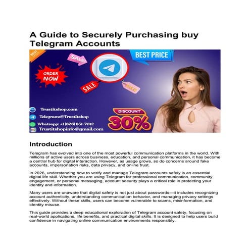 A Guide to Securely Purchasing buy Telegram Accounts | DOCX