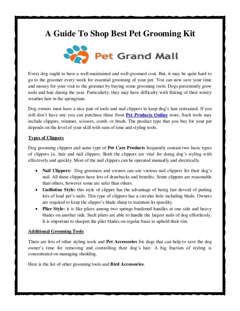A Guide To Shop Best Pet Grooming Kit