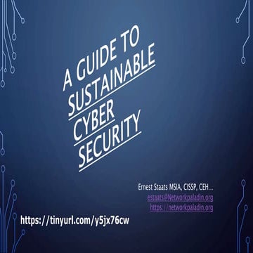A guide to Sustainable Cyber Security