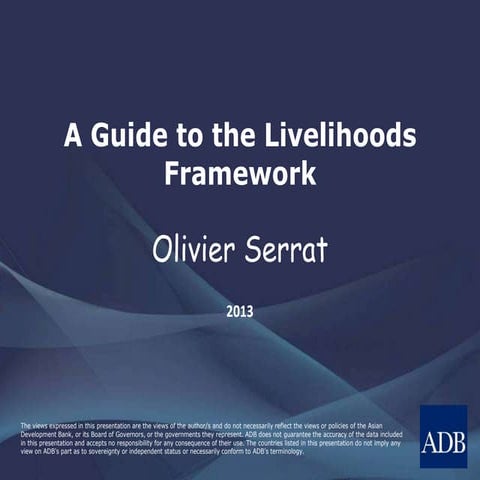 A Guide to the Livelihoods Framework