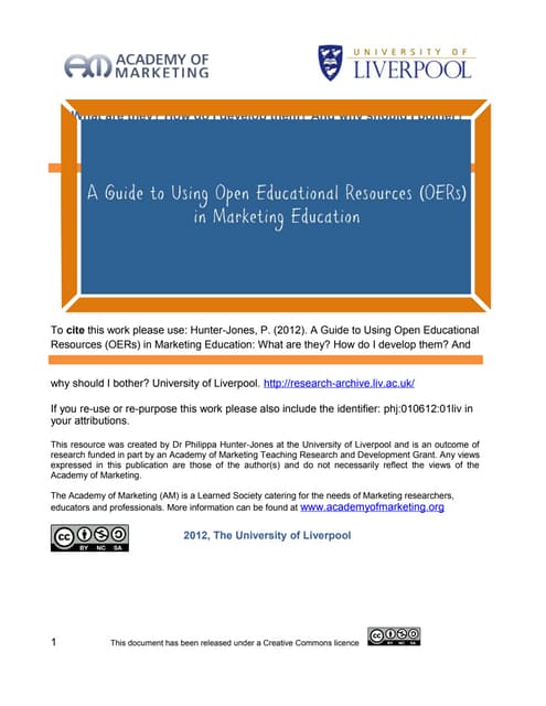 A guide to using open educational resources final
