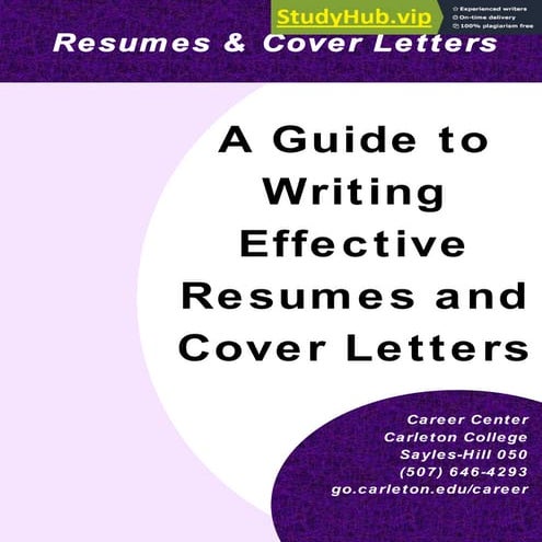 A Guide To Writing Effective Resumes And Cover Letters