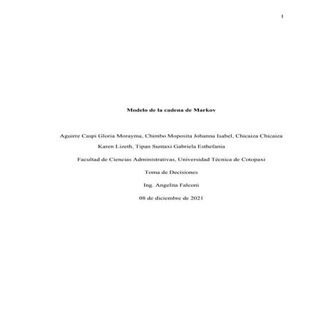 Modelo de Cadena de Markov