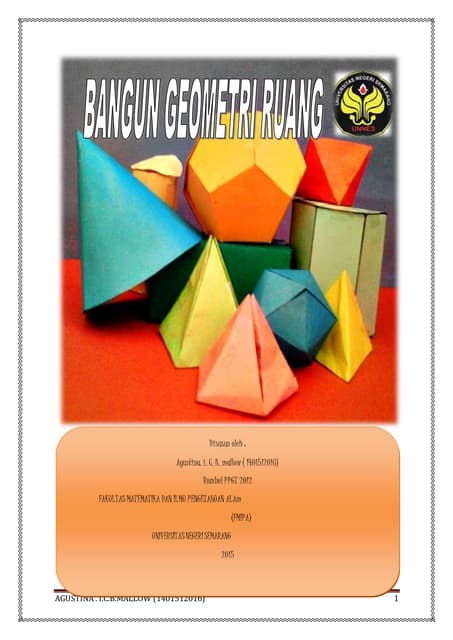 MODEL BANGUN GEOMETRI AGUSTINA  UNNES - SUHITO - 2015