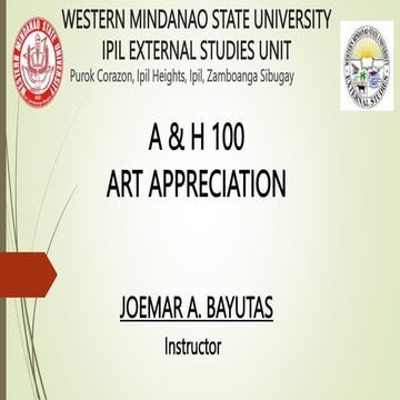 A & H 100 - The Subject Of ArtSSSSS.pptx