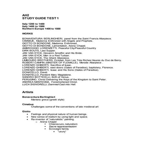 AH2 Study Guide Test 1