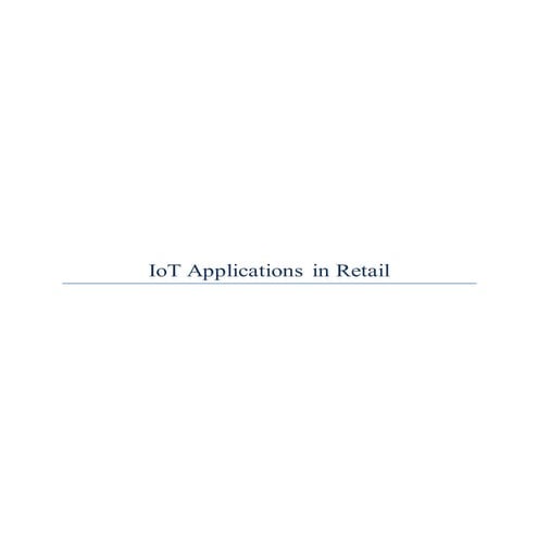 IoT Applications in Retail