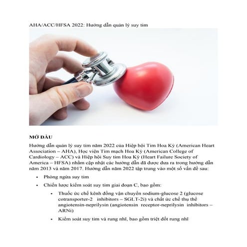 AHA ACC HFSA 2022 Hướng dẫn quản lý suy tim