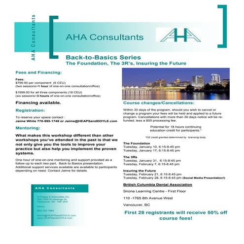 AHA consulting information form