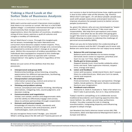 A hard look at the softer side of business analysis