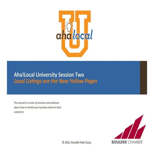 How Local Listings Work, Aha!Local Univ. Session 2