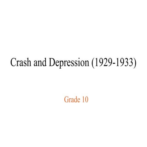 Crash and Depression for grade 10 high s