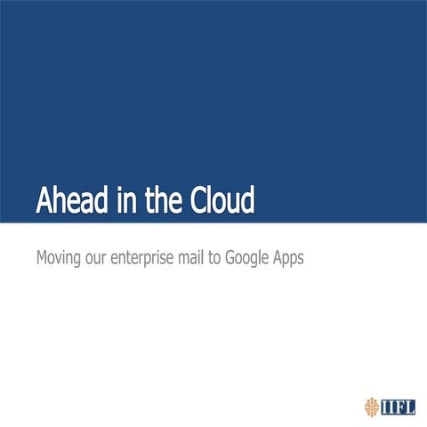 Ahead in the cloud - November