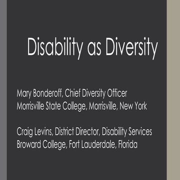 Disability as Diversity