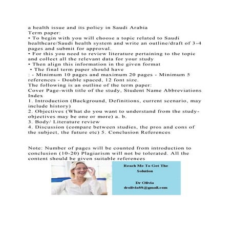 a health issue and its policy in Saudi ArabiaTerm paper• To beg.docx
