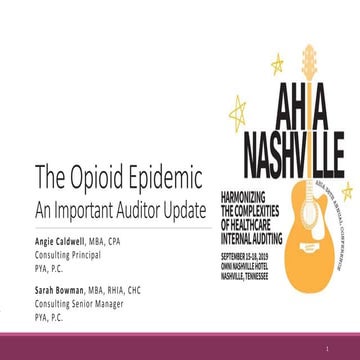 The Opioid Epidemic: An Important Auditor Update