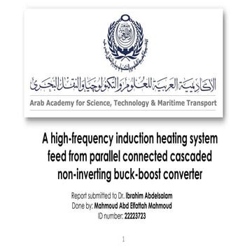 A high-frequency induction heating system feed from parallel connected cascad...