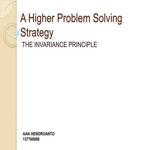 A higher problem solving strategy