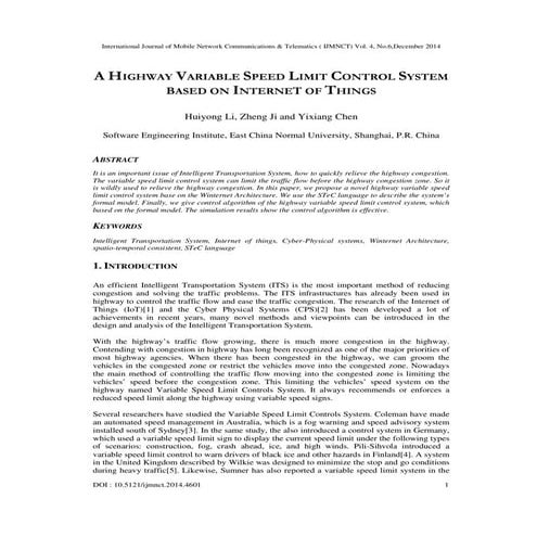A highway variable speed limit control system based on internet of things