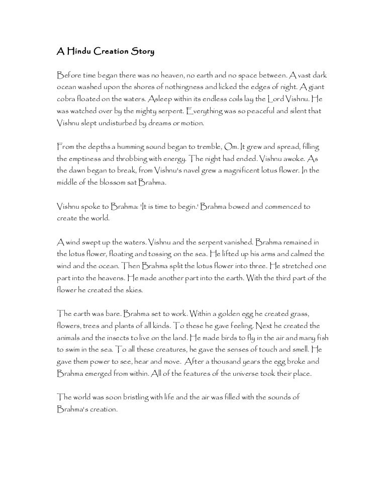 Hindu Creation Story