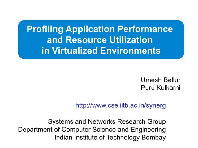 Apache Hadoop India Summit 2011 talk "Profiling Application Performance" by U...