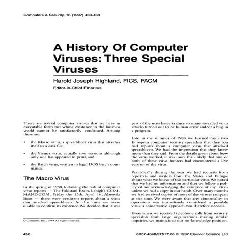 A history of computer viruses   three special viruses