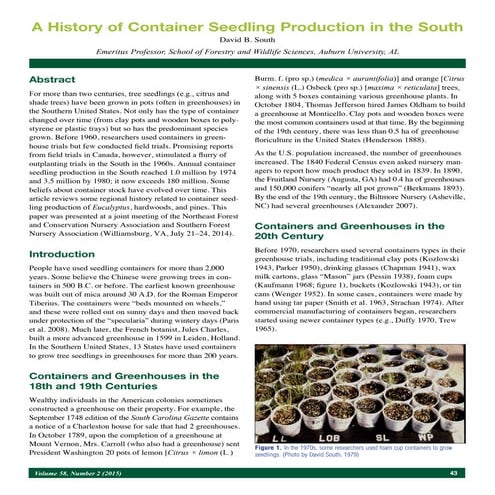 A history of container seedling production in the south (1)