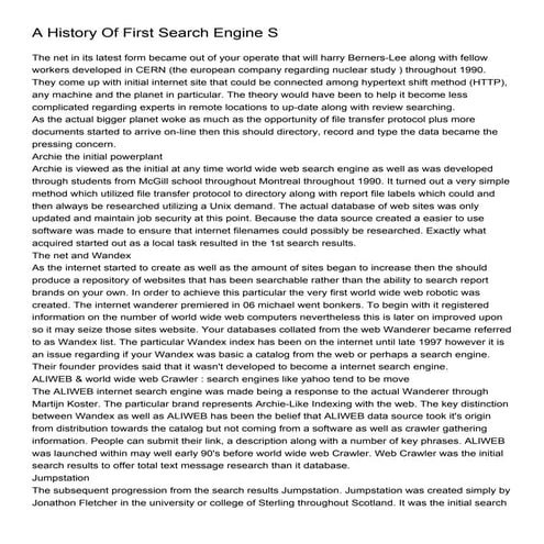 A History Of First Search Engine S