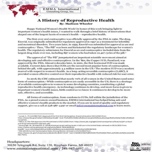 A History of Reproductive Health