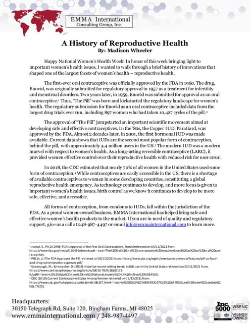 A History of Reproductive Health