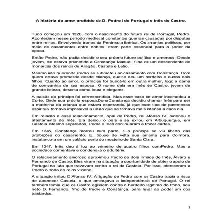 A história do amor proibido de d | DOCX