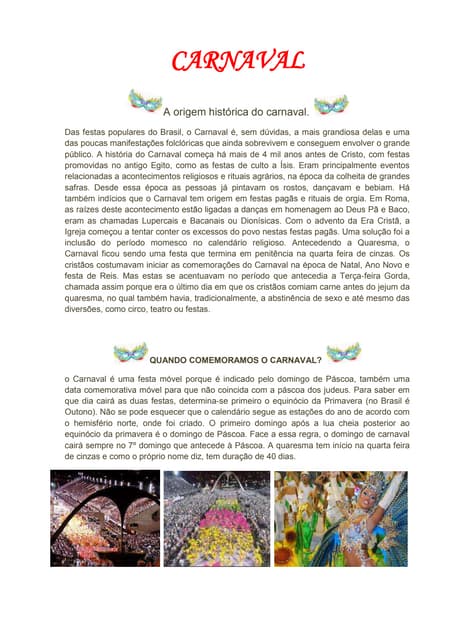 Origem da palavra carnaval | PDF