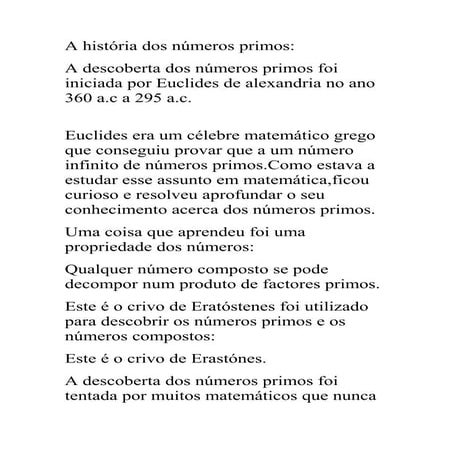A história dos números primos