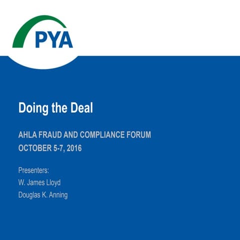 Analyzing Transactions--Doing the Deal