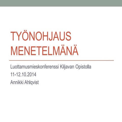 Työnohjaus menetelmänä