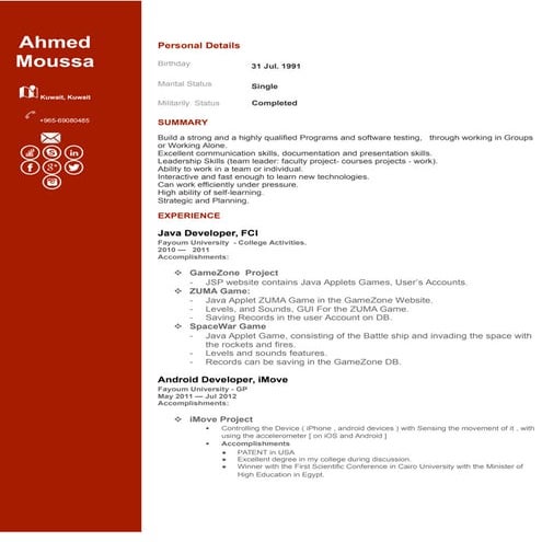 Ahmed moussa-android java-developer-cv - 2015