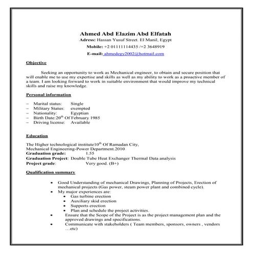 Ahmed abd elazim c.v